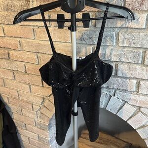 Willow Black Satin Top